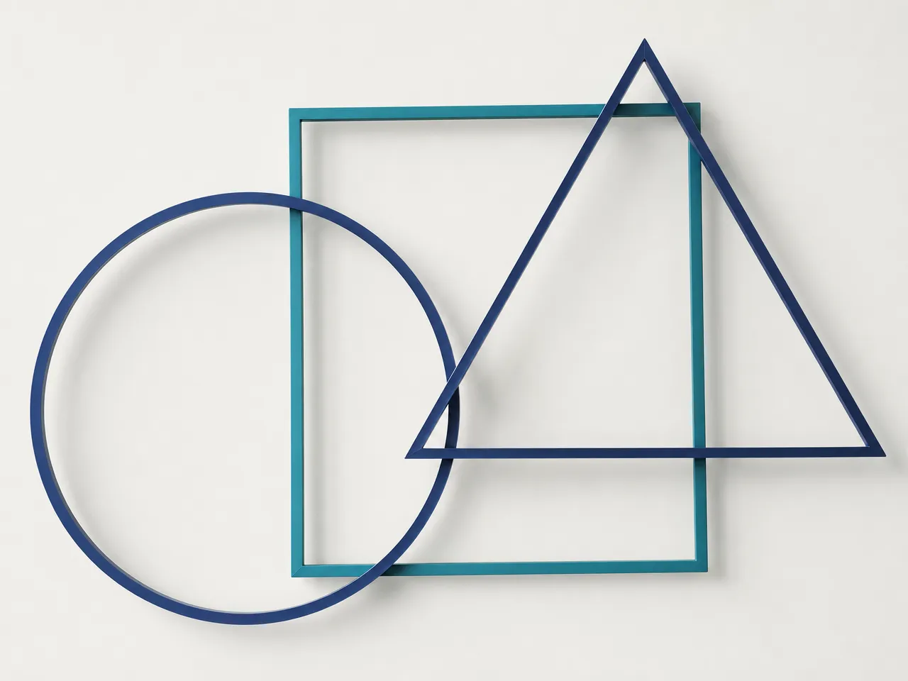 Abstract navy and teal geometric forms